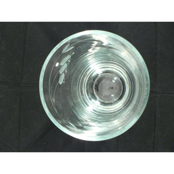 Vase Etched Cylinder Clear Crystal Floral Design Vintage 10.75" - Picture 8 of 13